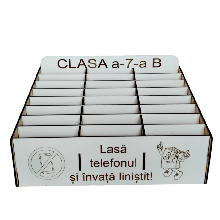 Cutie pentru depozitat 24 telefoane PHONE JAIL, din mdf, 26x17x17cm [3]