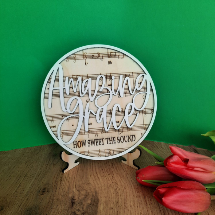 Decoratiune Amazing Grace din lemn 16cm [1]