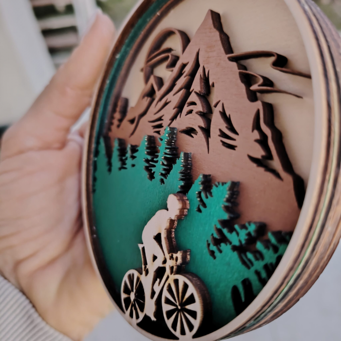 Decoratiune din lemn BIKER 10cm [2]