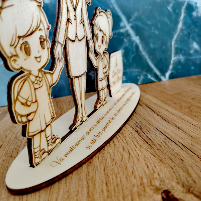 Decoratiune din lemn Doamna Invatatoare, personalizabila, 18x25cm [2]