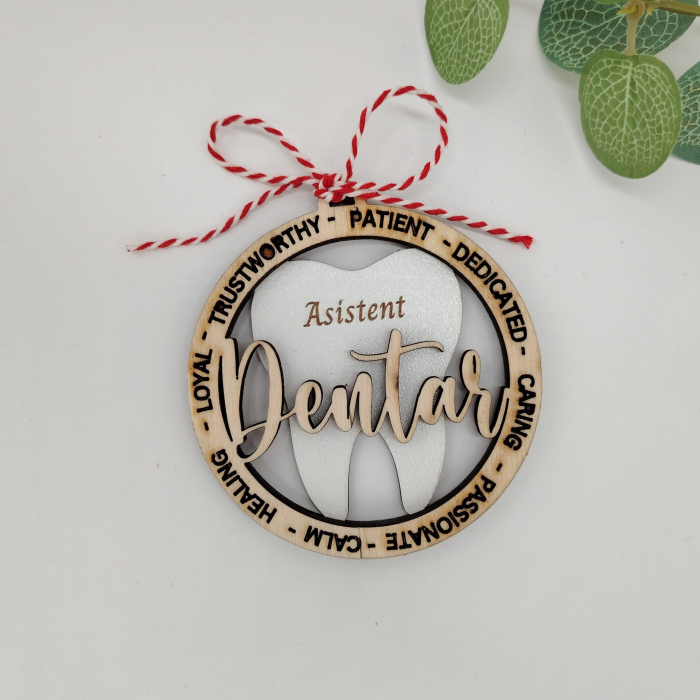 Decoratiune din lemn si MDF pentru medici stomatologi, 8cm [2]
