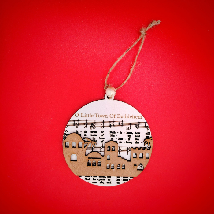 Decoratiune din mdf Glob cu fundal muzical M1, cu snur, 8cm [1]