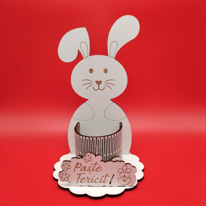 Decoratiune din MDF Iepure suport oua, 16x10cm [2]