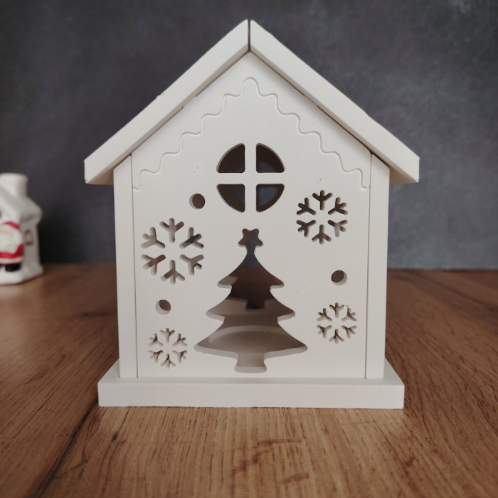 Decoratiune din praf ceramic Casuta Craciun, 7 piese, 11x14cm [3]