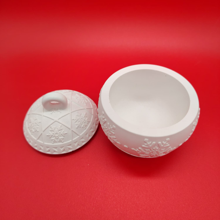 Decoratiune din praf ceramic Glob 3D, cu capac, 8.8x7cm [2]