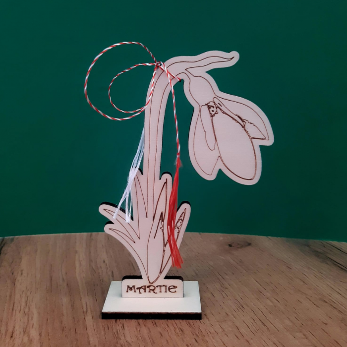 Decoratiune Ghiocel cu suport si snur 11.5x7cm [1]