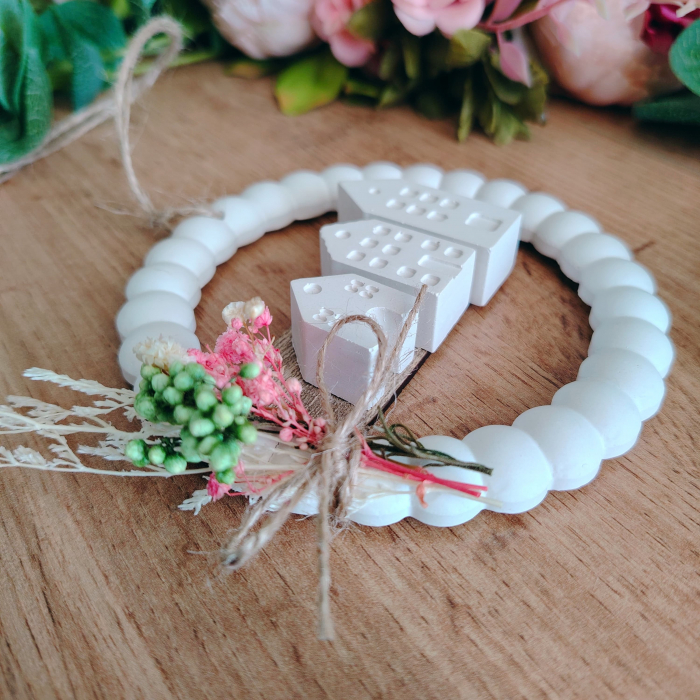 Decoratiune praf ceramic cu casute, 12cm [5]