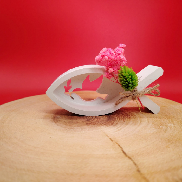 Decoratiune praf ceramic Peste cu Porumbel, 10x4cm [5]