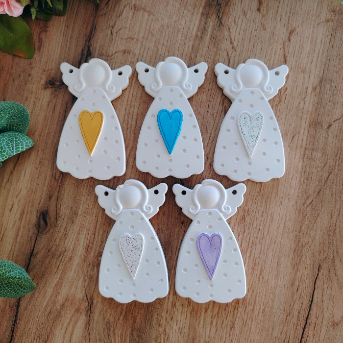 Figurina din ipsos Ingeras cu Inima, 8.8x5cm [7]