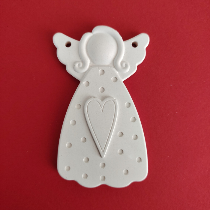 Figurina din ipsos Ingeras cu Inima, 8.8x5cm [1]