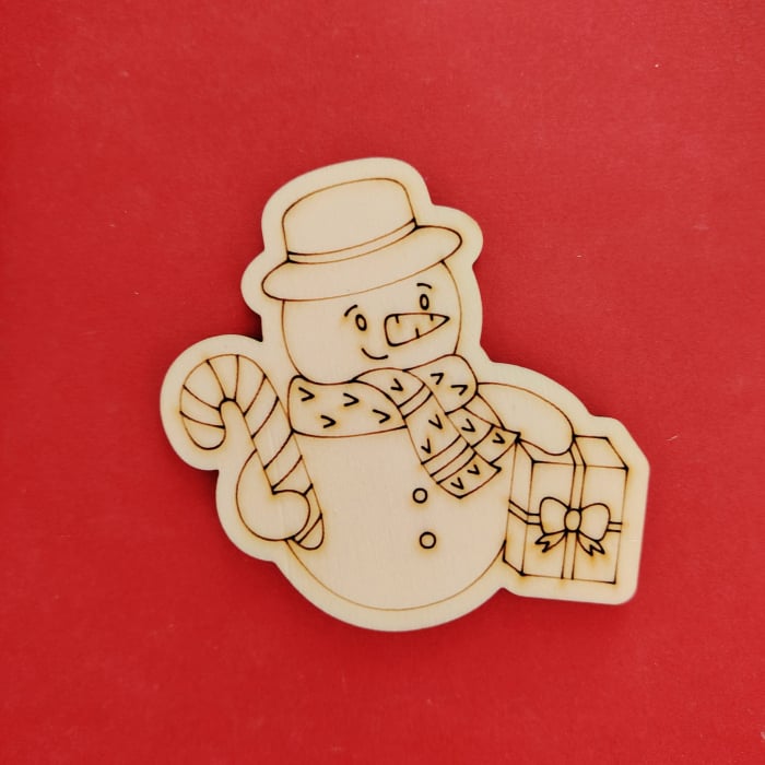 Figurina din lemn pentru pictat Om de zapada 8x8cm [1]