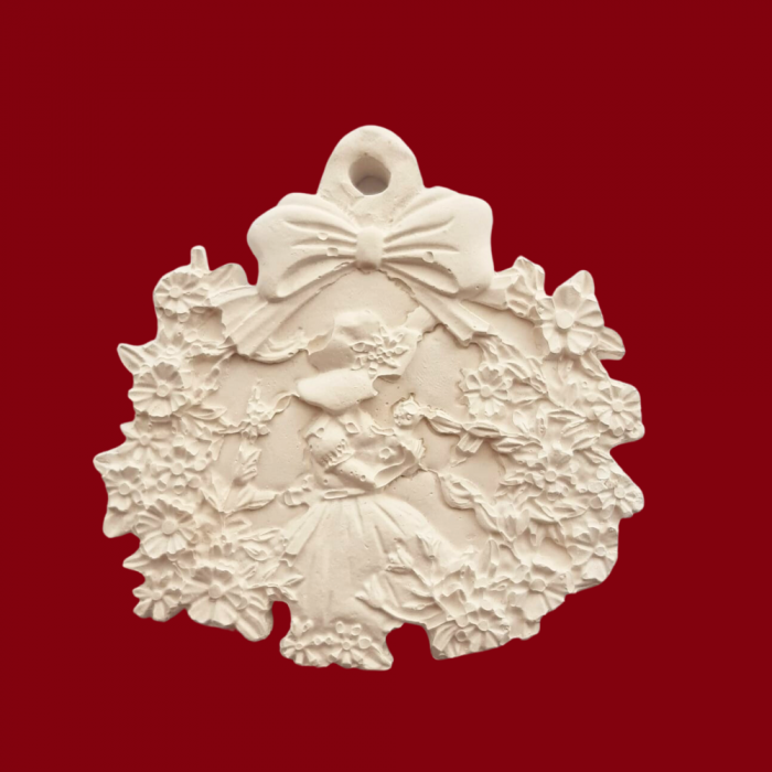 Figurina ipsos Medalion cu Flori 8x8cm [1]