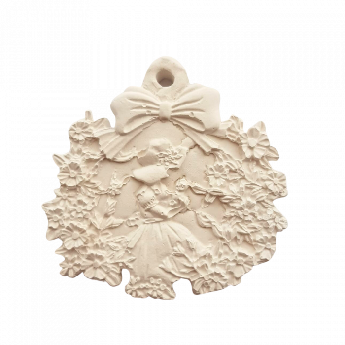 Figurina ipsos Medalion cu Flori 8x8cm [2]