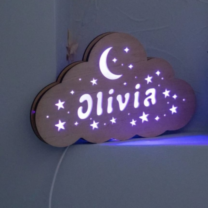 Lampa de veghe din lemn, cu leduri, 30x18cm [2]