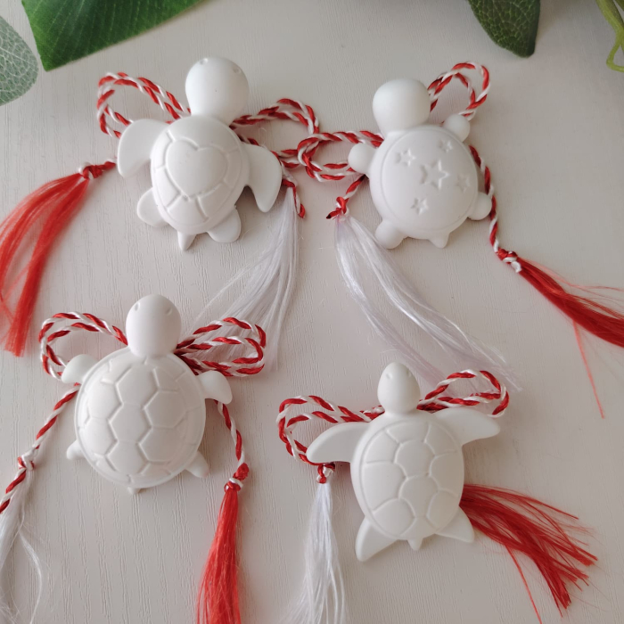 Martisor din praf ceramic Broasca Testoasa, combinate, 4.5x4.5cm [2]