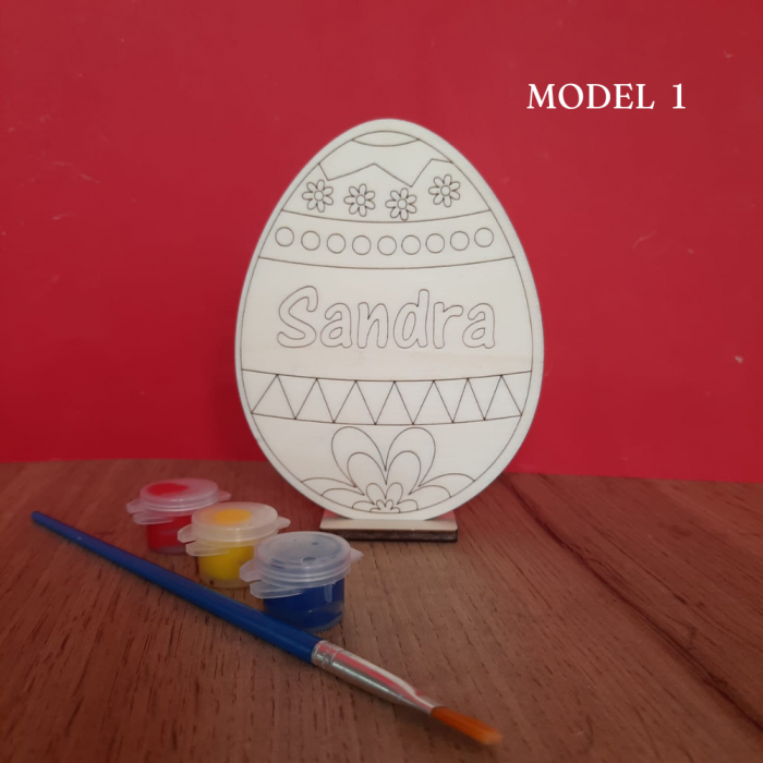 Oua din lemn pentru pictat 11.5x8.5cm [2]