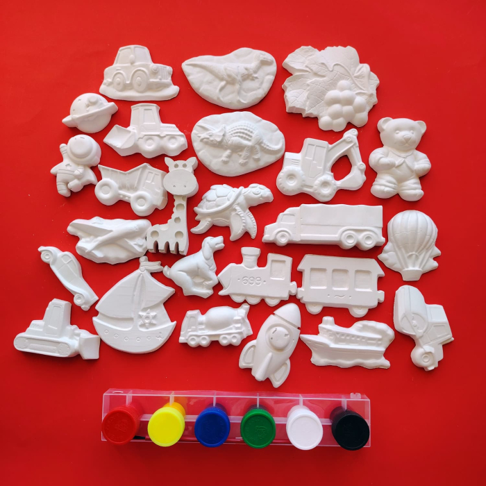Pachet Cadou cu 25 figurine din ipsos, culori si pensula (baieti) [3]