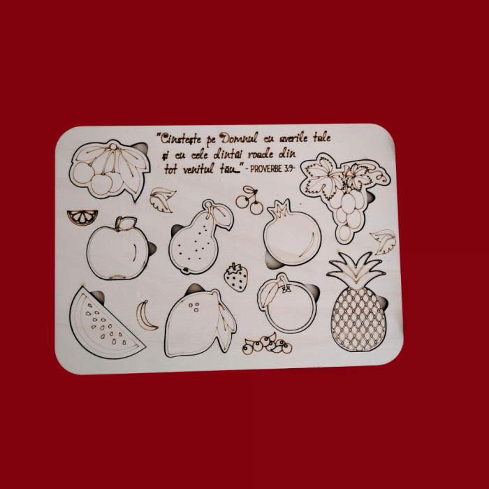 Puzzle din lemn Fructe 26x19cm [1]