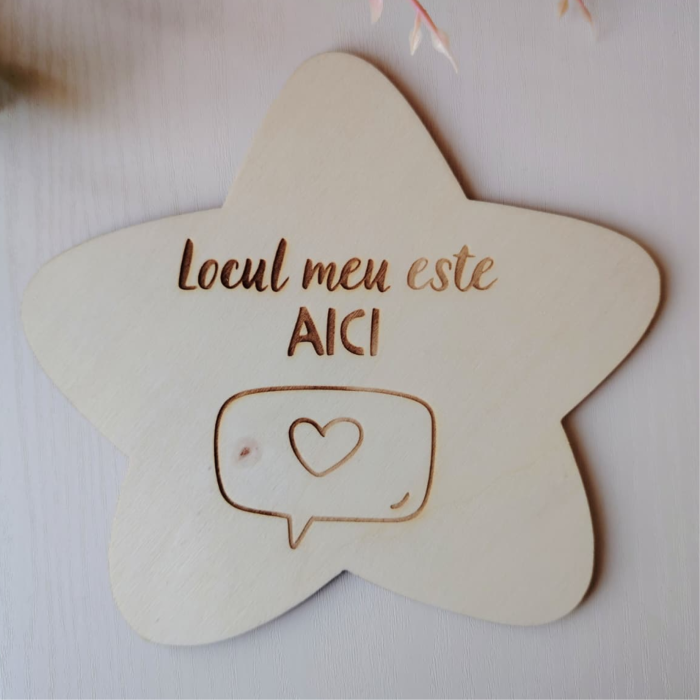 Set 10 piese din lemn Statia Afirmatiilor, pentru gradinita, 18x18cm [11]