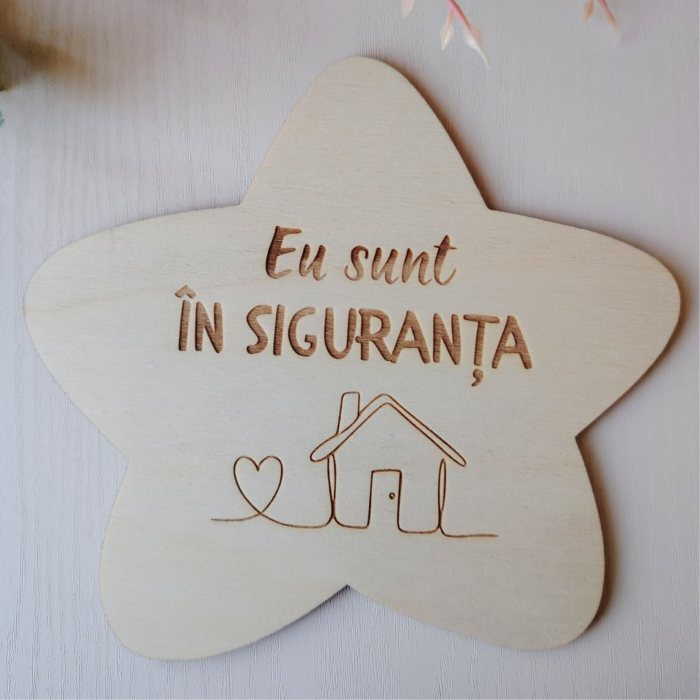 Set 10 piese din lemn Statia Afirmatiilor, pentru gradinita, 18x18cm [7]