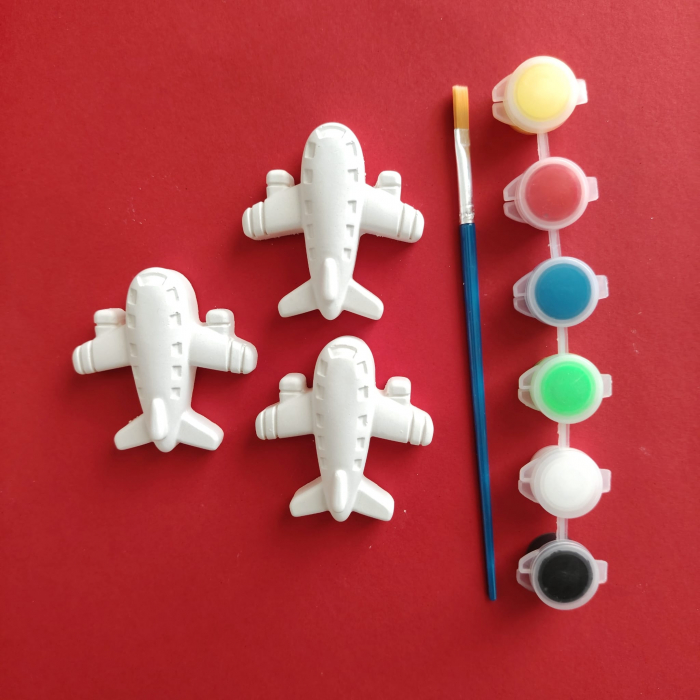 Set 3 avioane din ipsos, 6x6cm [3]
