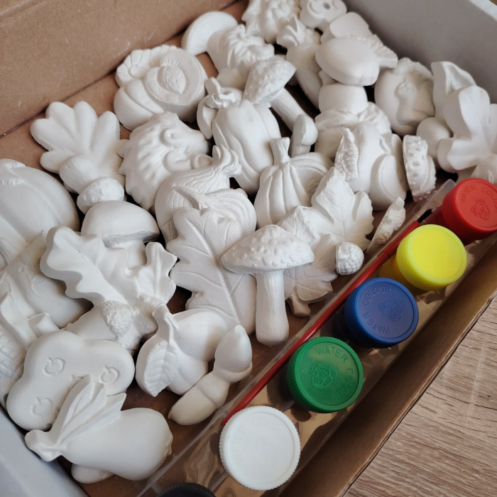 Pachet Cadou cu 36 Figurine din ipsos, culori si pensula (toamna) [2]