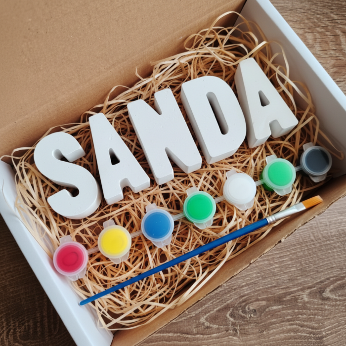 Set creativ cu Litere, set culori si pensula [3]