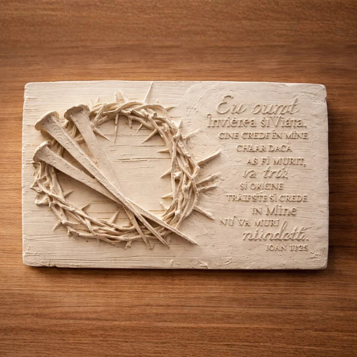 Set creativ cu tablou din ipsos Coroana cu spini si cuie, Pasti,17x11cm [2]