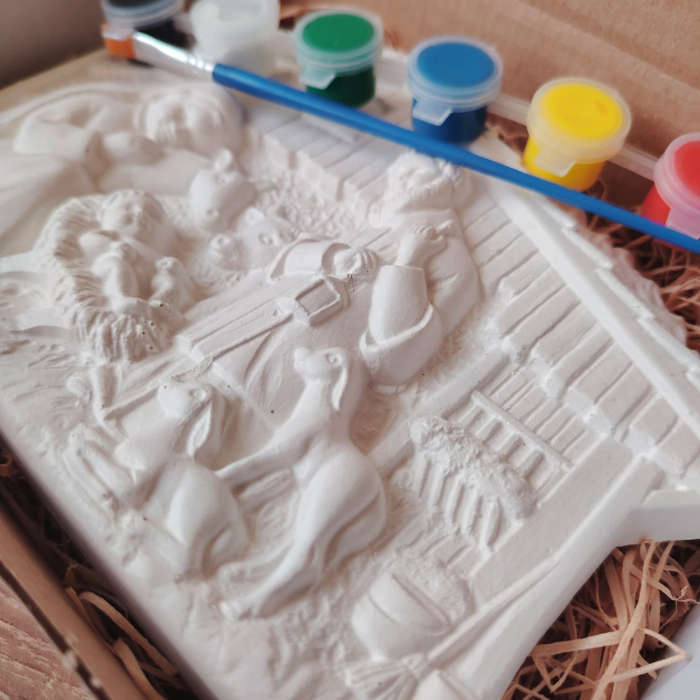 Set creativ din ipsos  Tablou Nașterea Domnului, 21x14cm [2]