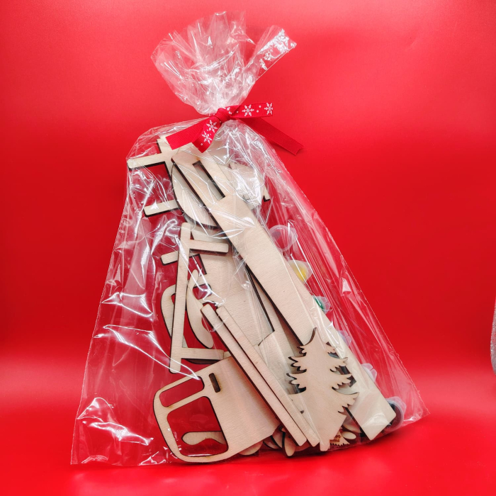 Set creativ din lemn Camioneta, 17 piese, set culori, 11x24cm [3]