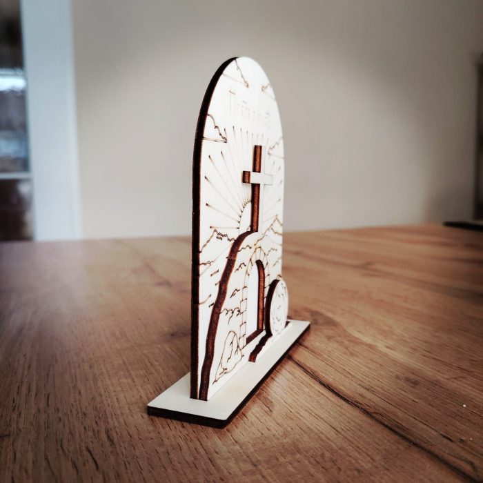 Set creativ din lemn Hristos a Inviat, Paste, 13.7x14.7cm [3]