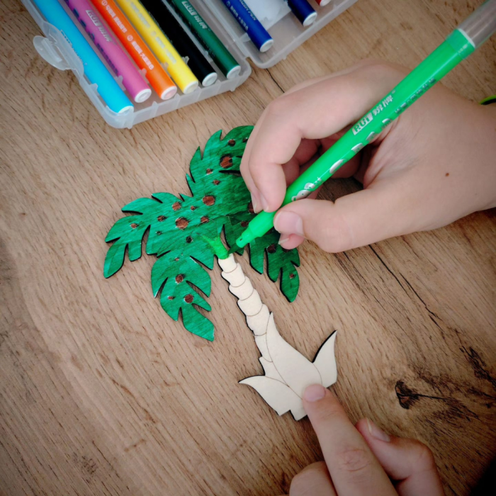 Set creativ din lemn Dino 7 piese [3]