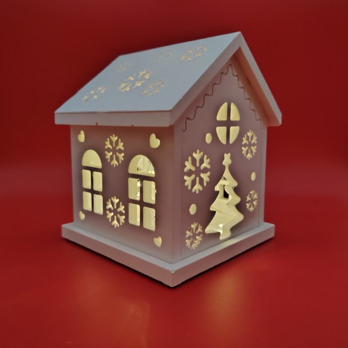 Set creativ din praf ceramic Casuta Craciun, 7 piese, 11x14cm [4]