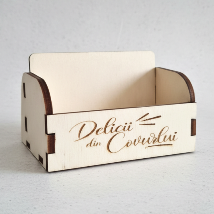 Suport carti vizita, din lemn, 9.5x5x5cm [5]