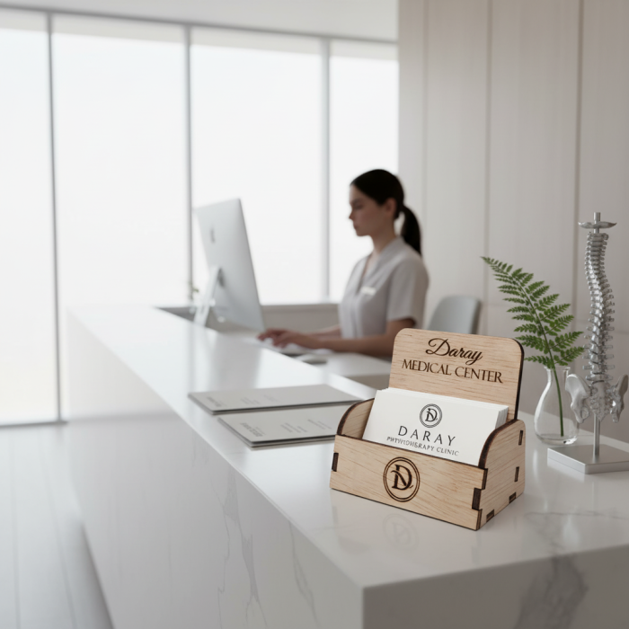 Suport carti vizita, din lemn, 9.5x5x5cm [3]