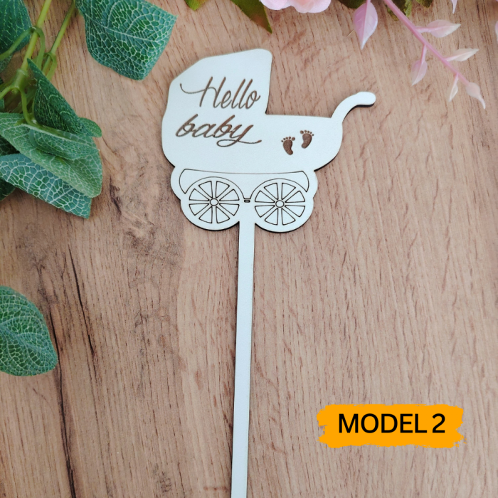 Topper din MDF Baby Shower, 23x9cm [4]