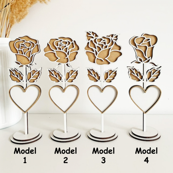 Trandafir din MDF, personalizabil cu text, 20cm [2]