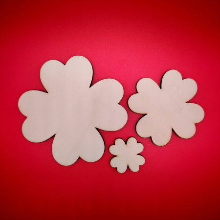BLANK-URI PENTRU CRAFT - Blank din lemn pentru crafturi Trifoi, natur