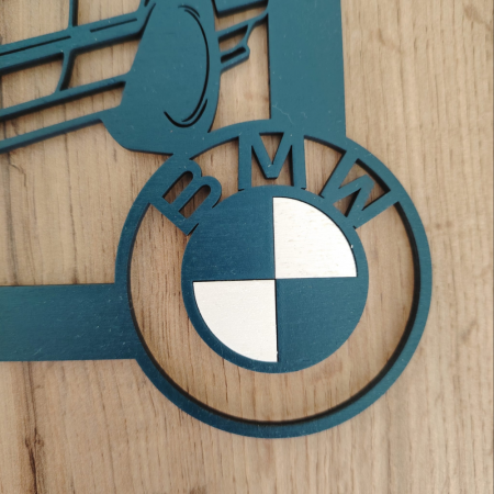 Decoratiune de perete Masina BMW, 20.8x33cm, personalizabila [4]