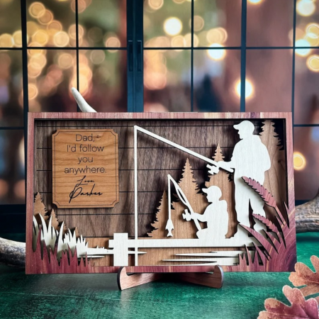 DECORATIUNI PENTRU PERETE - Tablou pentru Tata, din lemn, 29x20cm, cu suport masa si agatatoare