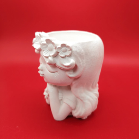 Decoratiune din ipsos Fetita cu flori, 9x7cm [3]