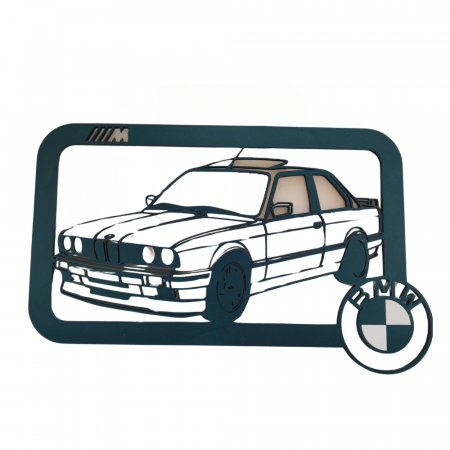 Decoratiune de perete Masina BMW, 20.8x33cm, personalizabila [7]
