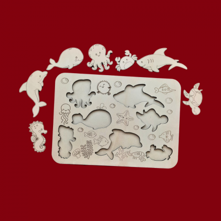 PENTRU COPII SI CRAFTURI - Set creativ Animale Marine 8 piese, 19.2x27.8cm