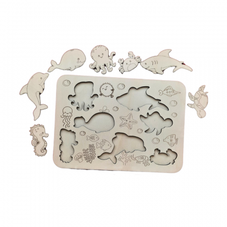Set creativ Animale Marine 8 piese, 19.2x27.8cm [2]