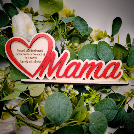 Decoratiune din lemn Mama 26x10cm [3]