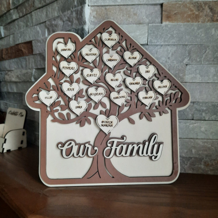 Decoratiune Casuta cu arborele familiei  20x20cm [1]