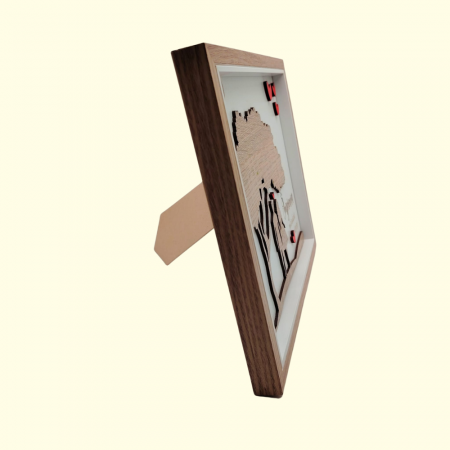 Tablou din lemn si mdf Cuplu, cu suport lemn, 27x22cm [2]