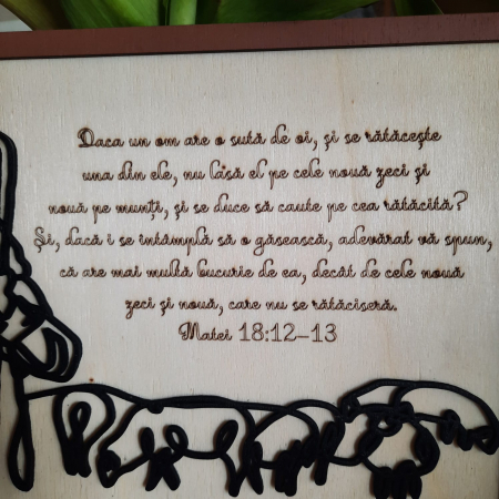 Tablou din lemn  Blandul Pastor 33.5x23.5cm [5]