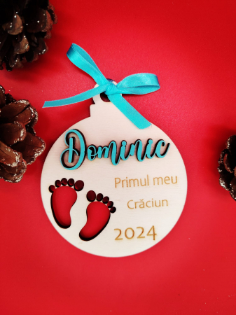 Glob din lemn pentru bebelusi, personalizabil, 9cm [1]