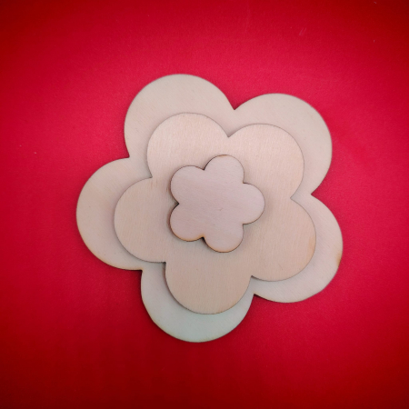 Blank din lemn pentru crafturi Floare, natur [2]